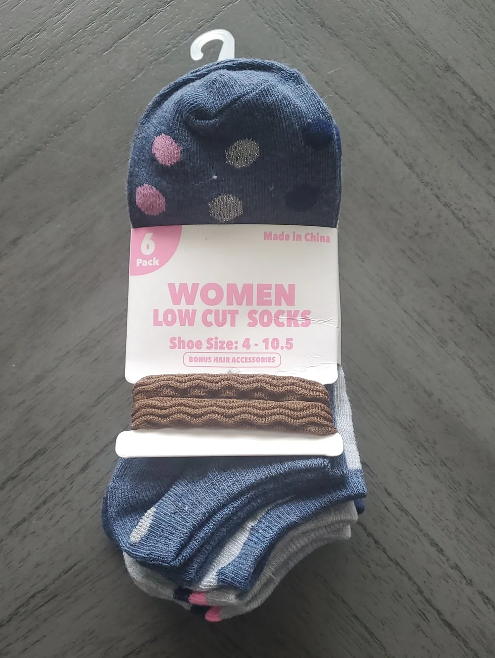 Women Low Cut Socks - Navy Blue Polka Dot (6-Pack)